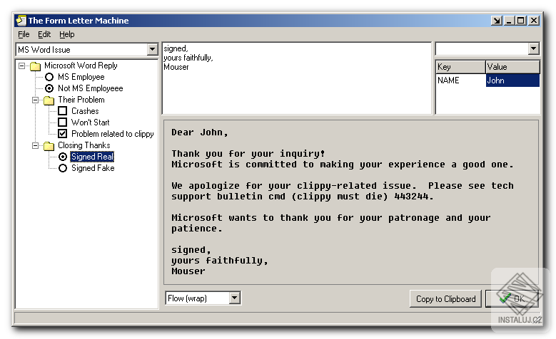 The Form Letter Machine