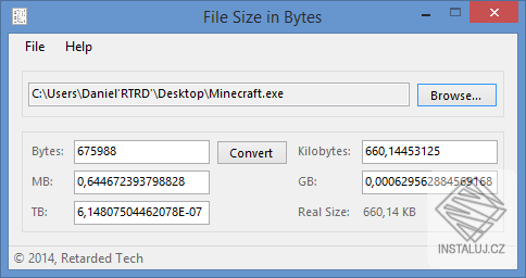 File Size in Bytes