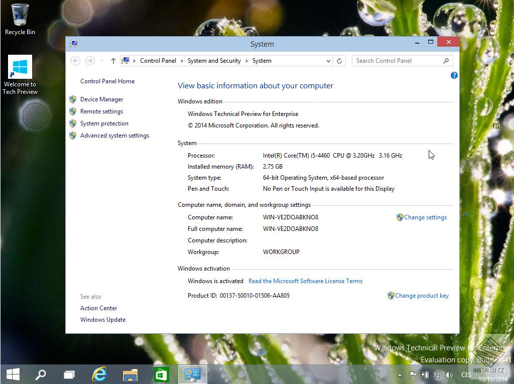 Windows 10 Technical preview Enterprise 64bit