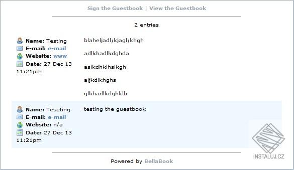 BellaBook Guestbook