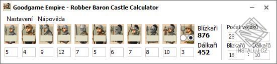Goodgame Empire - Robber Baron Castle Calculator
