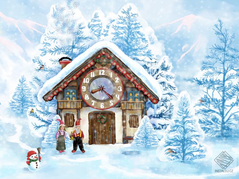 Christmas House Clock screensaver