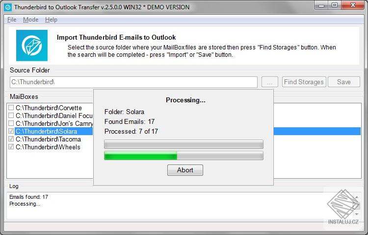 Thunderbird to Outlook Transfer