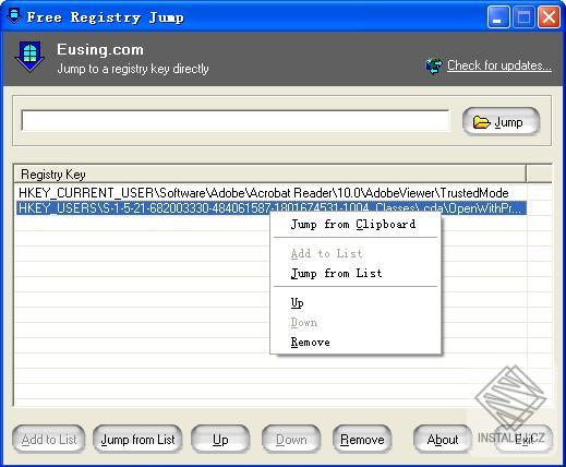 Eusing Free Registry Jump