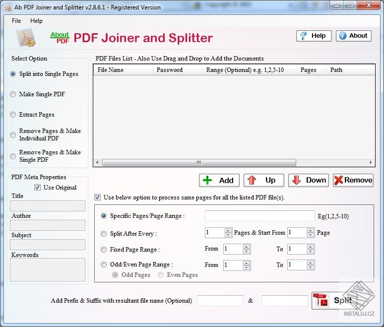 Ab PDF Joiner and Splitter