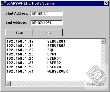 pcANYWHERE Hosts Scanner