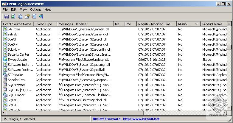 EventLogSourcesView
