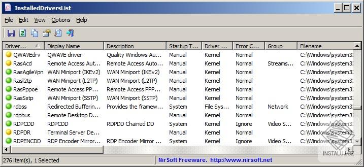 InstalledDriversList