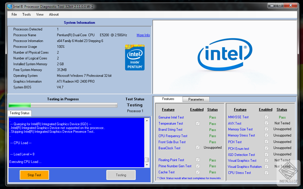 Intel Processor Diagnostic Tool