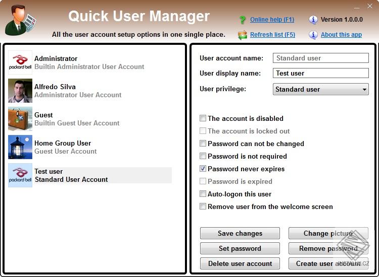 Quick user manager