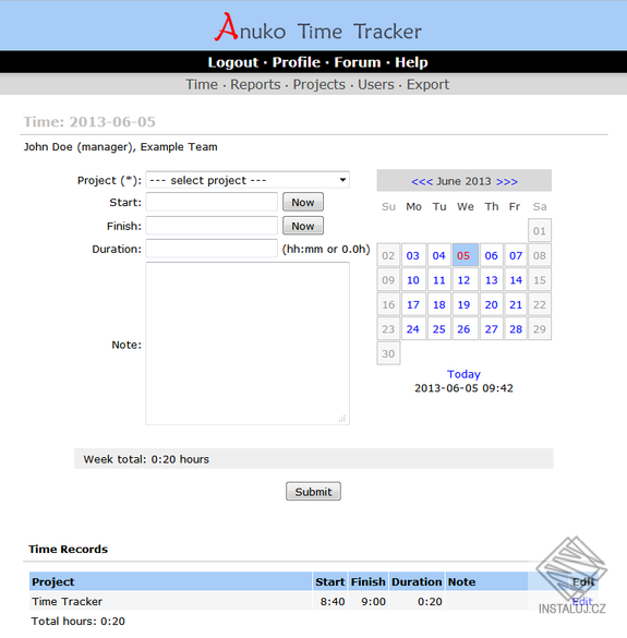 Anuko Time Tracker