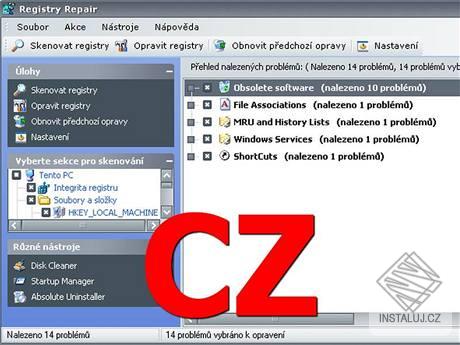 Registry Repair - čeština