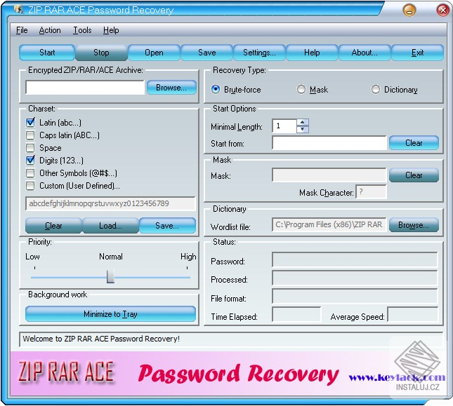 ZIP RAR ACE Password Recovery