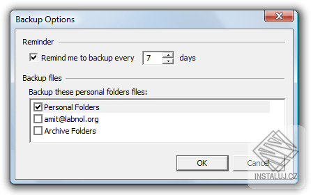 Personal Folders Backup