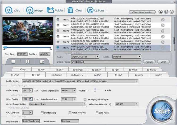 WinX DVD to iPad Ripper