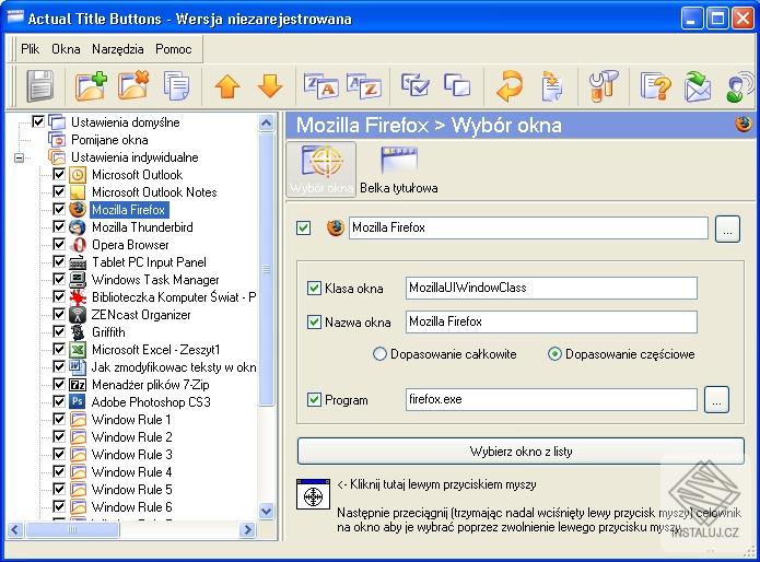 Actual Title Buttons