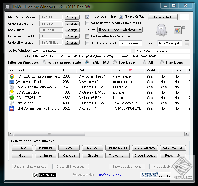 HMW - Hide my Windows
