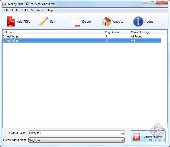 Weeny Free PDF to Excel Converter