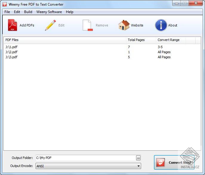 Weeny Free PDF to Text Converter