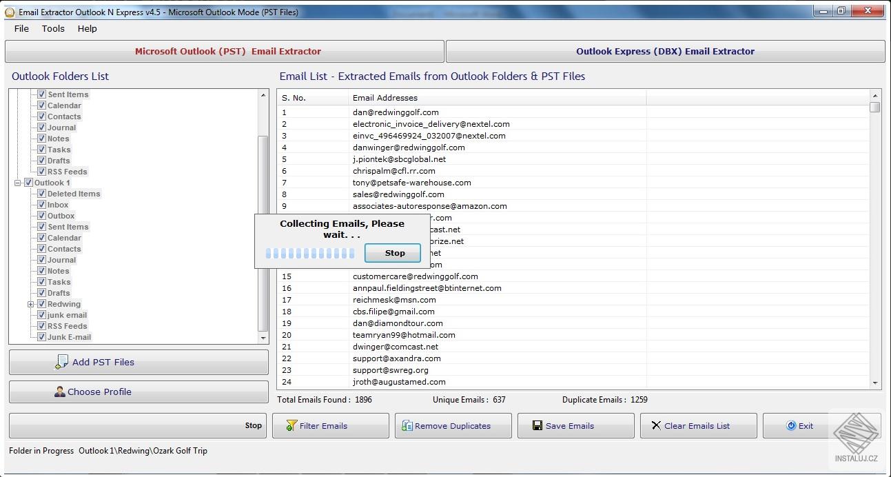 Outlook N Express Email Extractor