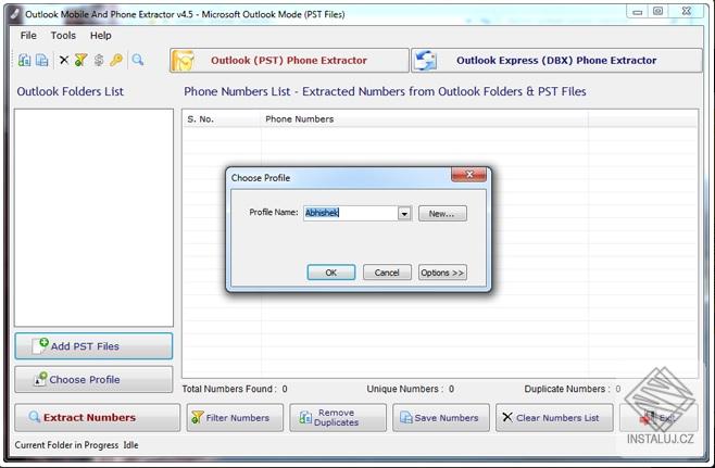 Outlook Mobile and Phone Number Extractor