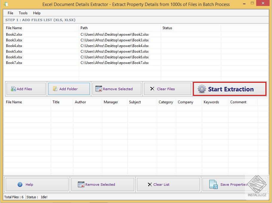 Excel Document Details Extractor
