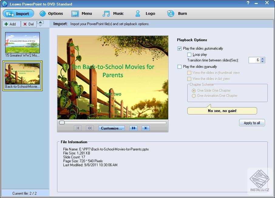 Leawo PowerPoint to DVD Standard