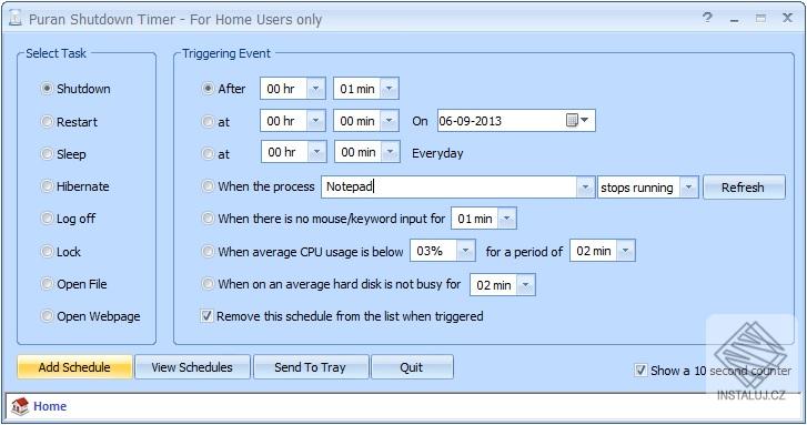 Puran Shutdown Timer