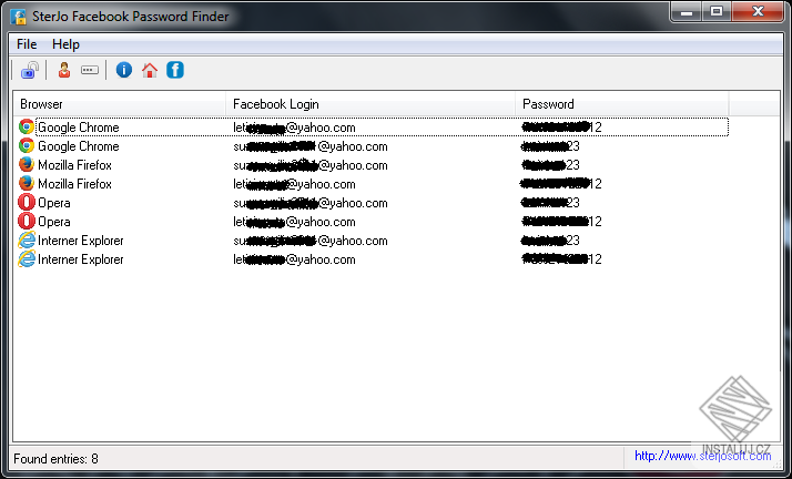 SterJo Facebook Password Finder