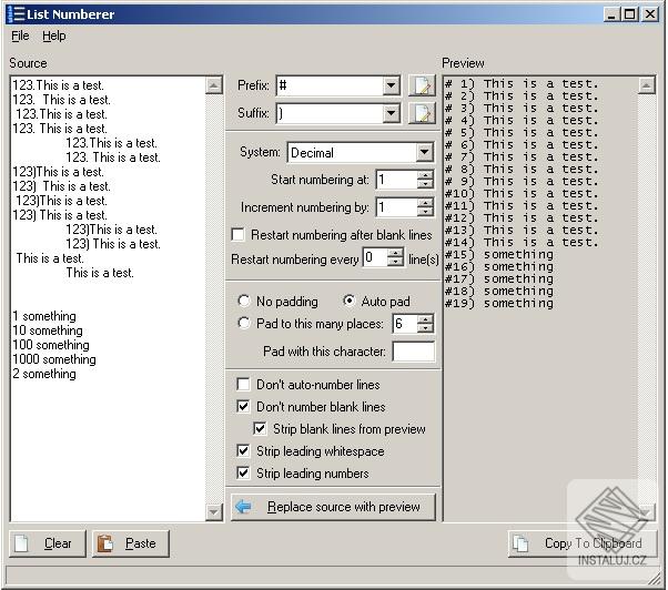List Numberer