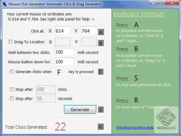 Auto Mouse Click Generator