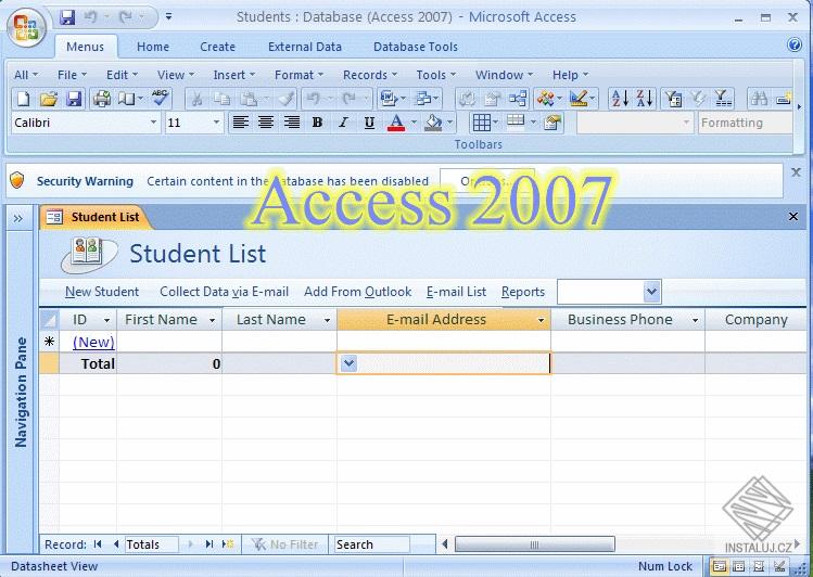Classic Menu for Access 2007