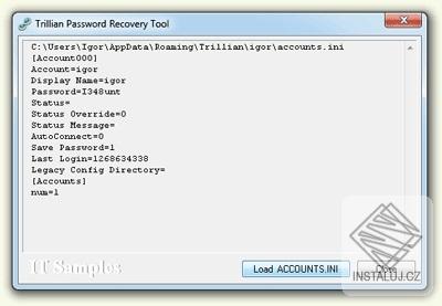 Trillian Password Recovery Tool