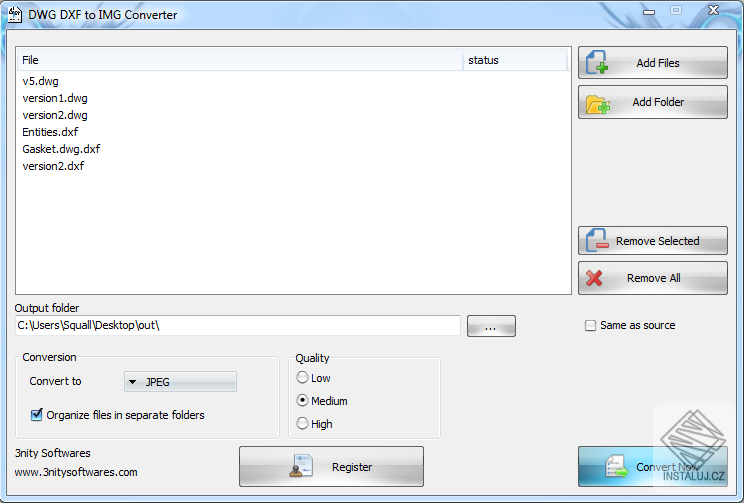DWG DXF to Images Converter