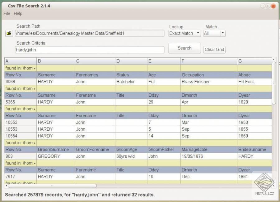 CSV File Search