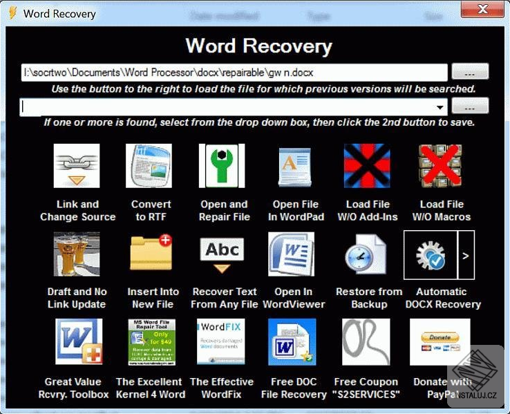 S2 Recovery Tools for Microsoft Word