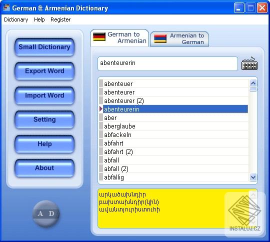 German & Armenian Dictionary