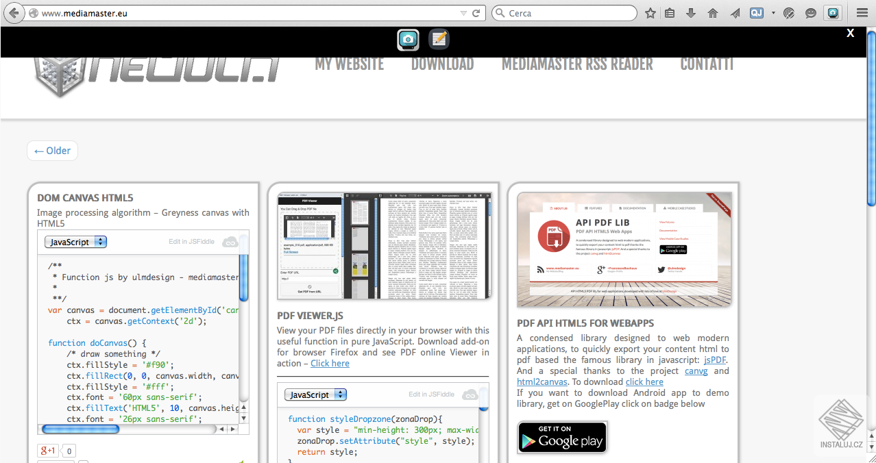 Firescreen - Screenshots webpage