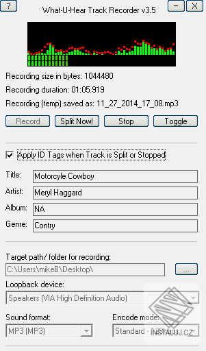 What-U-Hear Track Recorder