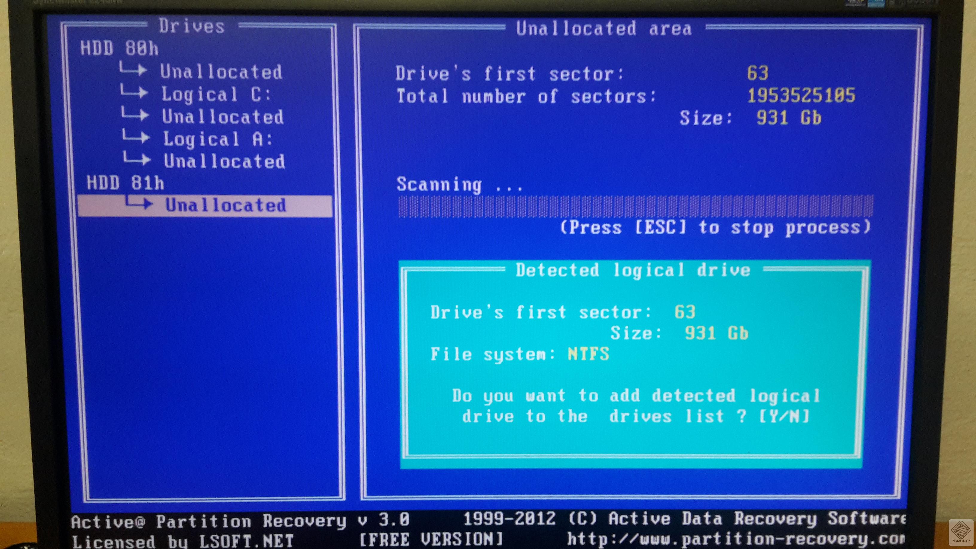 Active@ Partition Recovery for DOS - FREEWARE