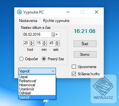 Vypnutí PC