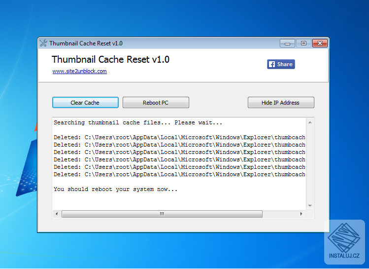 Thumbnail Cache Reset