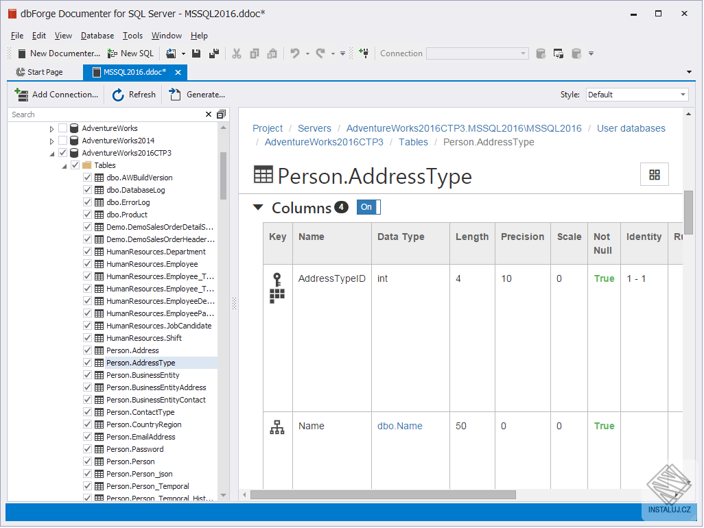 dbForge Documenter for SQL Server