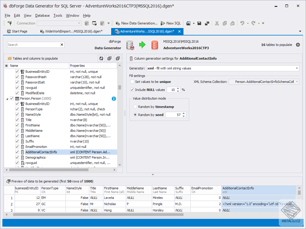 dbForge Data Generator for SQL Server
