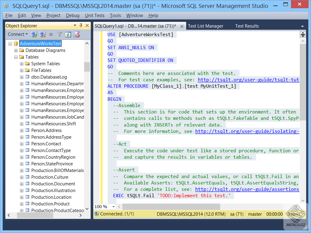 dbForge Unit Test for SQL Server