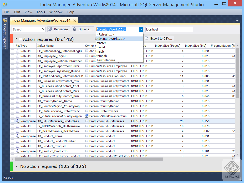 dbForge Index Manager for SQL Server