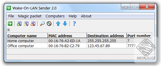 Wake-On-LAN Sender