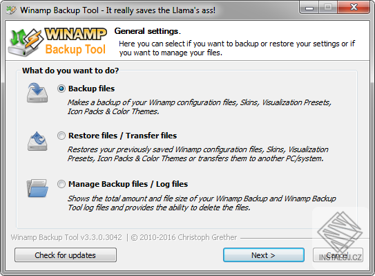 Winamp Backup Tool