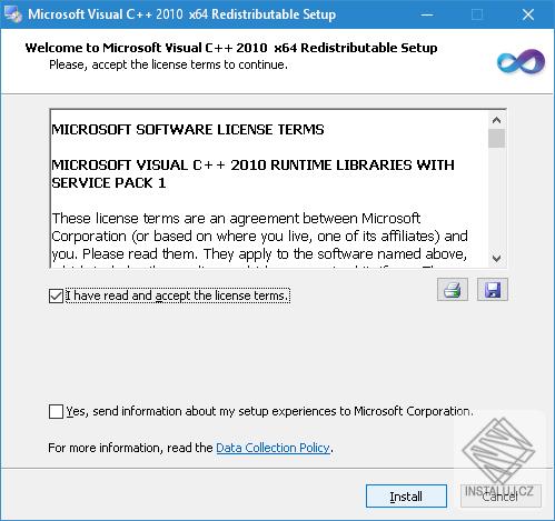 Součásti Visual C++ pro Visual Studio 2010
