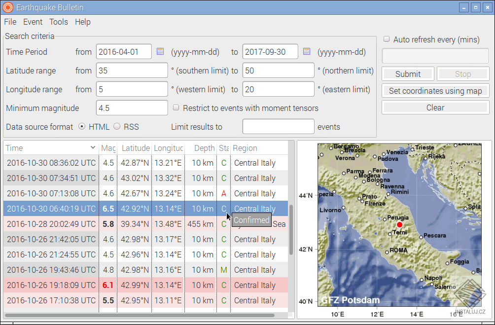 Earthquake Bulletin